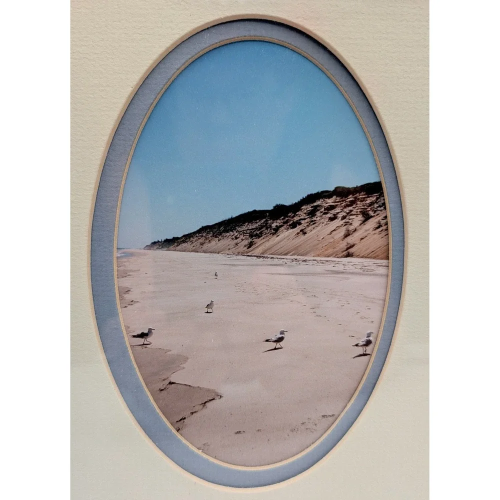 Framed Beach Photo Calligraphy Poem Wall Art
